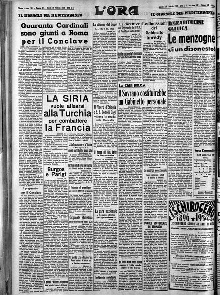 L'ora : corriere politico, quotidiano della Sicilia