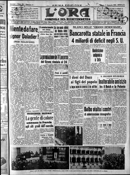 L'ora : corriere politico, quotidiano della Sicilia