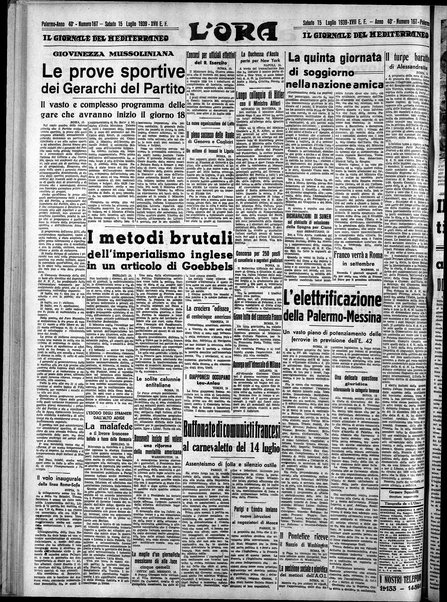 L'ora : corriere politico, quotidiano della Sicilia