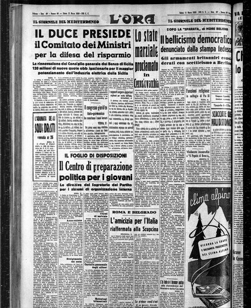 L'ora : corriere politico, quotidiano della Sicilia