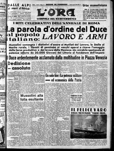 L'ora : corriere politico, quotidiano della Sicilia