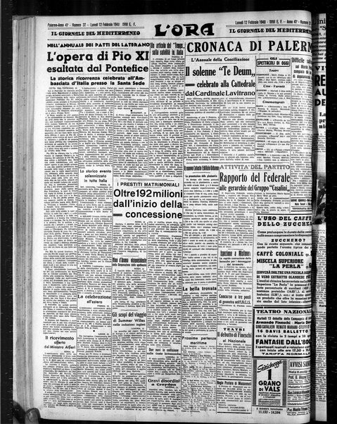 L'ora : corriere politico, quotidiano della Sicilia