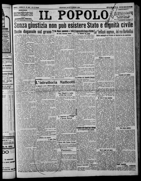 Il popolo : giornale del mattino