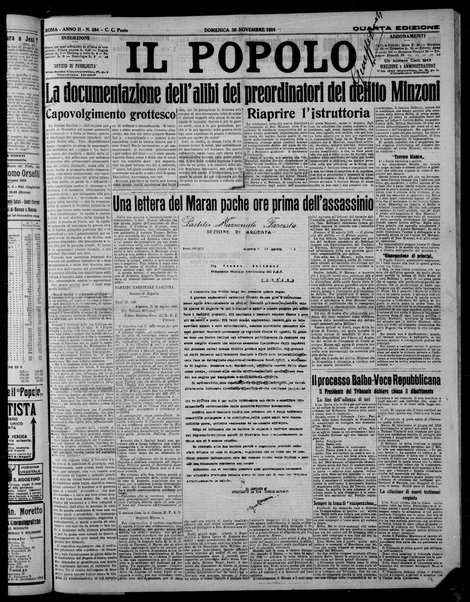 Il popolo : giornale del mattino