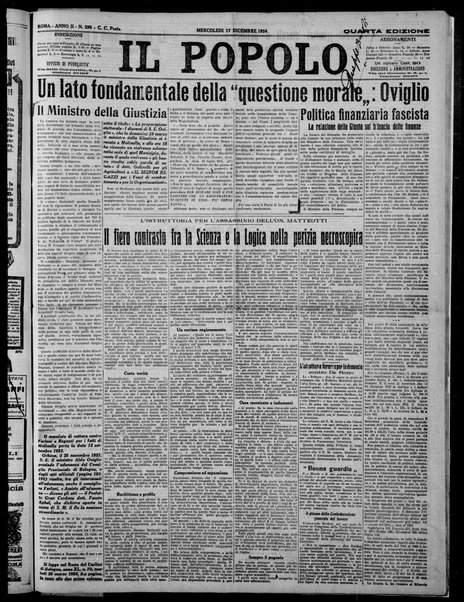 Il popolo : giornale del mattino