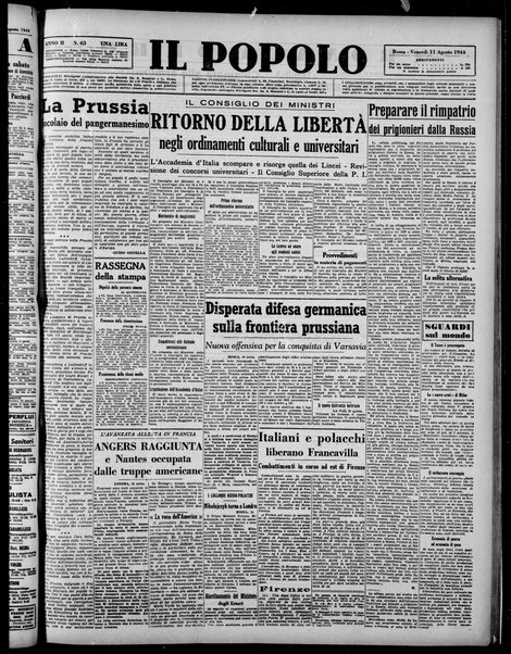 Il popolo : giornale del mattino