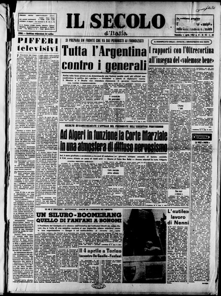 Il Secolo d'Italia : quotidiano per gli italiani