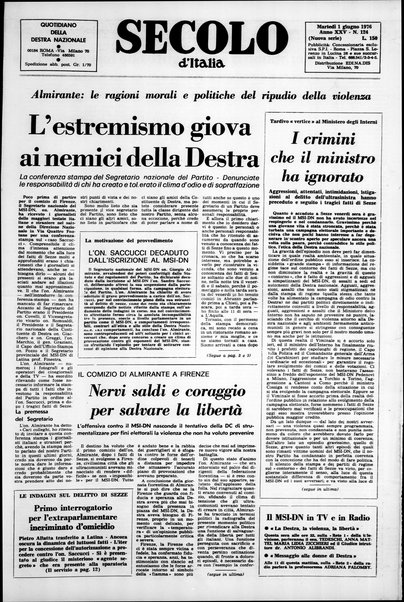 Il Secolo d'Italia : quotidiano per gli italiani