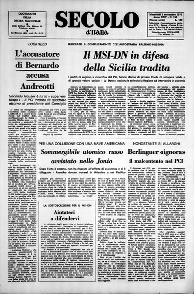 Il Secolo d'Italia : quotidiano per gli italiani