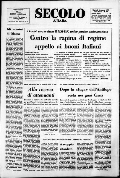 Il Secolo d'Italia : quotidiano per gli italiani