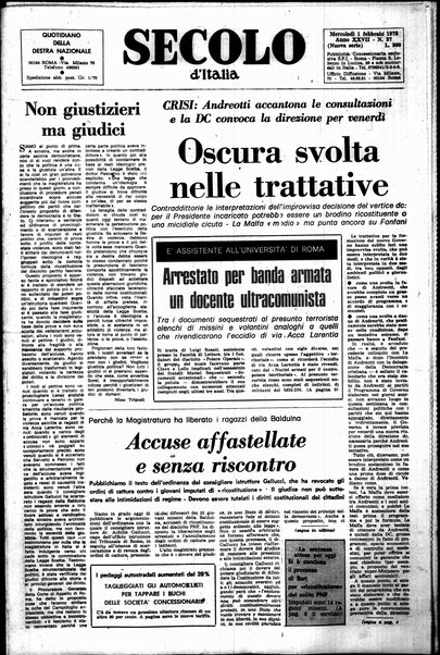 Il Secolo d'Italia : quotidiano per gli italiani