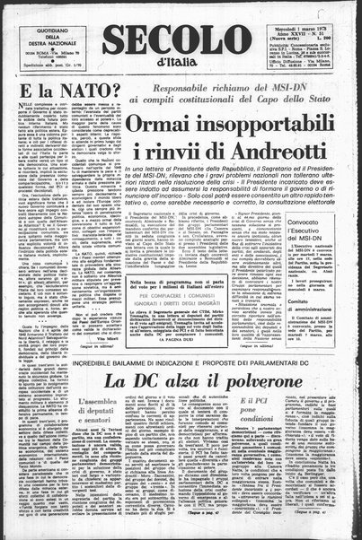 Il Secolo d'Italia : quotidiano per gli italiani