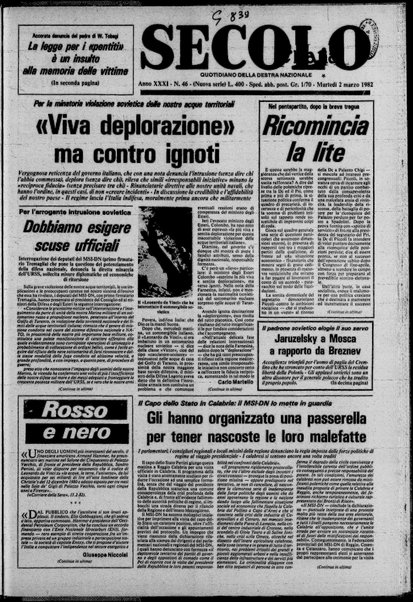 Il Secolo d'Italia : quotidiano per gli italiani