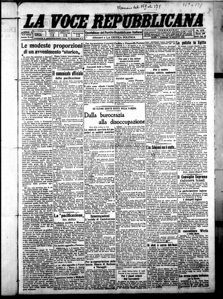 La voce repubblicana : quotidiano del Partito repubblicano italiano