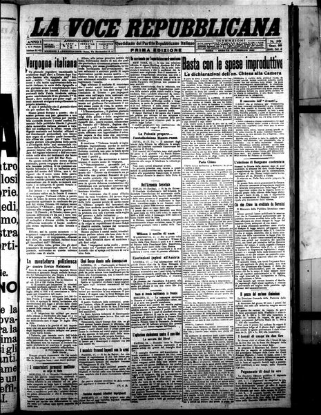 La voce repubblicana : quotidiano del Partito repubblicano italiano