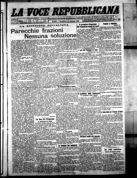 La voce repubblicana : quotidiano del Partito repubblicano italiano