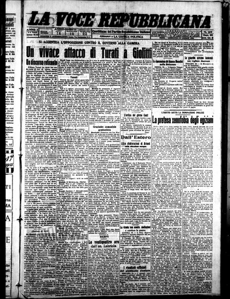 La voce repubblicana : quotidiano del Partito repubblicano italiano