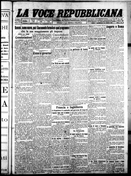 La voce repubblicana : quotidiano del Partito repubblicano italiano