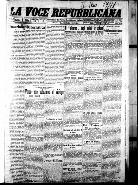La voce repubblicana : quotidiano del Partito repubblicano italiano