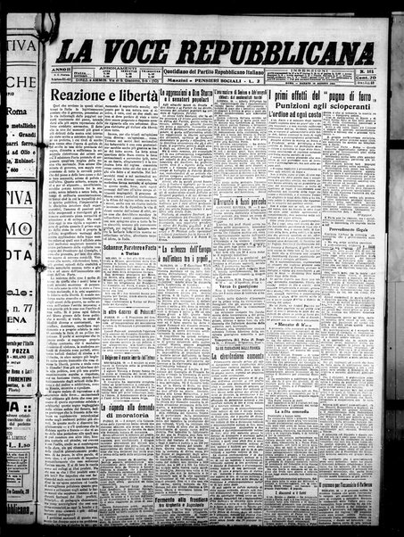 La voce repubblicana : quotidiano del Partito repubblicano italiano