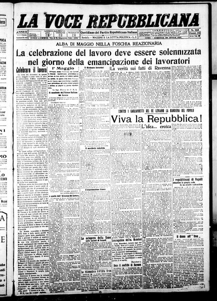 La voce repubblicana : quotidiano del Partito repubblicano italiano