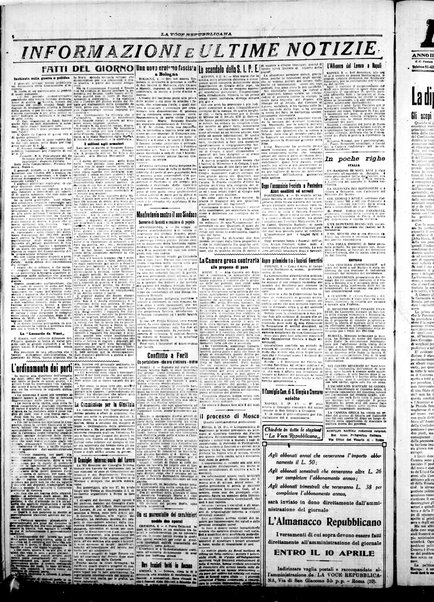 La voce repubblicana : quotidiano del Partito repubblicano italiano