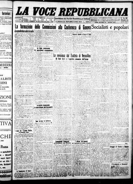 La voce repubblicana : quotidiano del Partito repubblicano italiano