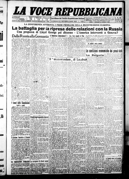 La voce repubblicana : quotidiano del Partito repubblicano italiano