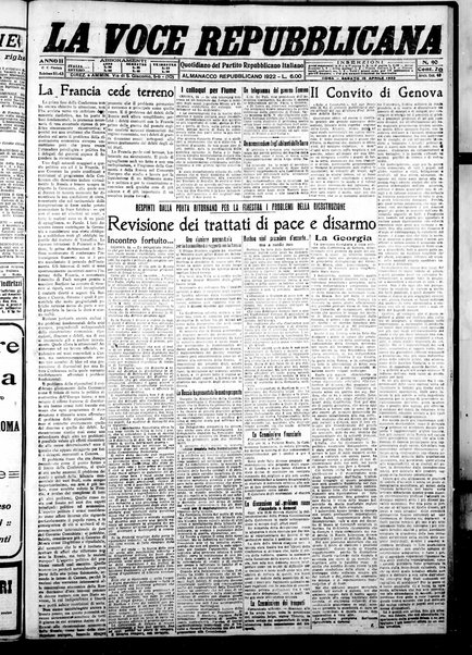 La voce repubblicana : quotidiano del Partito repubblicano italiano