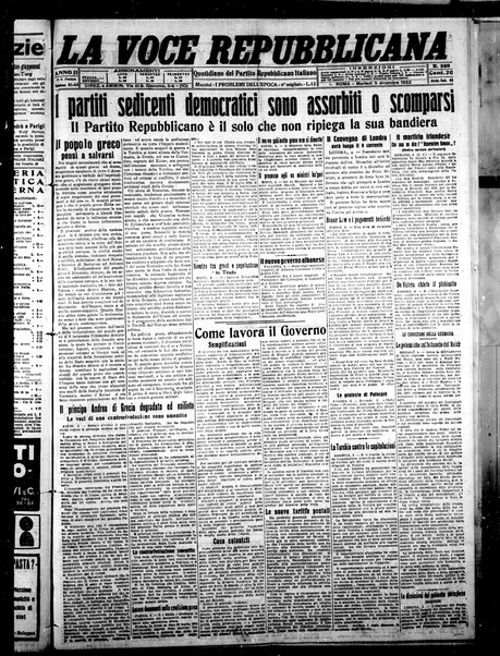 La voce repubblicana : quotidiano del Partito repubblicano italiano