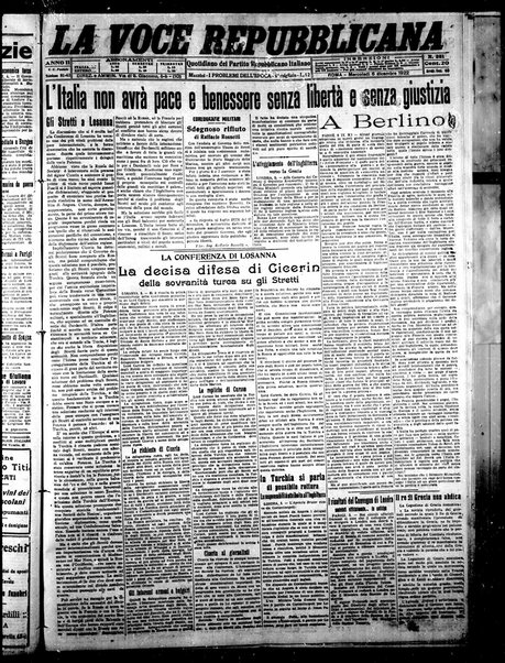 La voce repubblicana : quotidiano del Partito repubblicano italiano