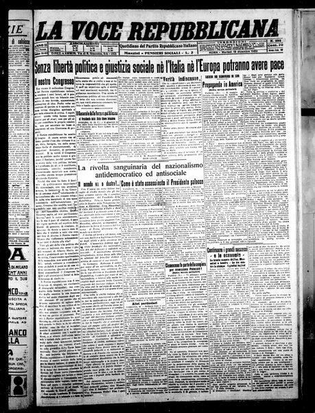 La voce repubblicana : quotidiano del Partito repubblicano italiano