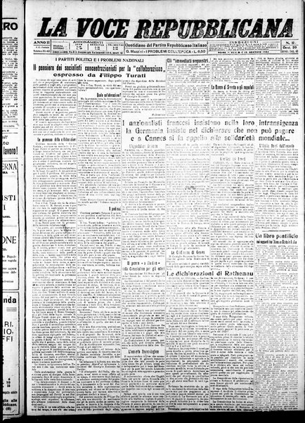 La voce repubblicana : quotidiano del Partito repubblicano italiano