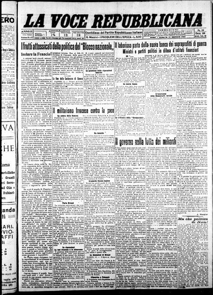 La voce repubblicana : quotidiano del Partito repubblicano italiano