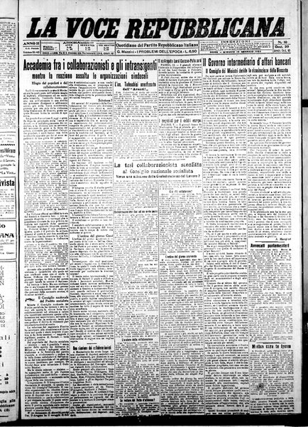 La voce repubblicana : quotidiano del Partito repubblicano italiano