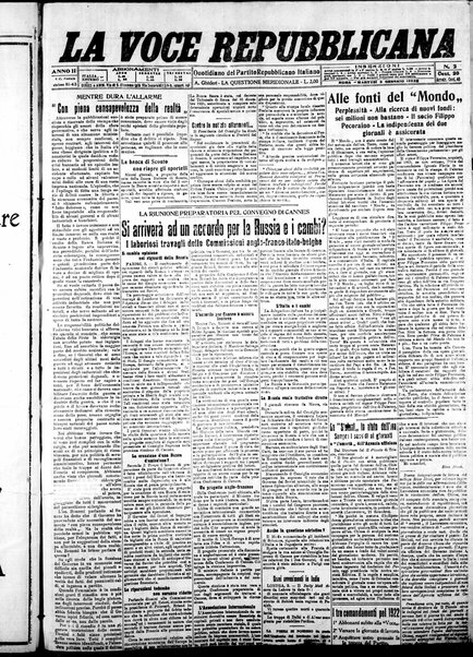 La voce repubblicana : quotidiano del Partito repubblicano italiano