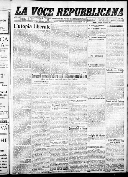 La voce repubblicana : quotidiano del Partito repubblicano italiano