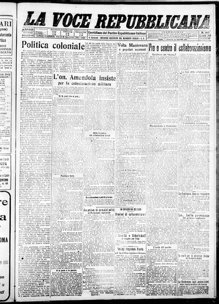 La voce repubblicana : quotidiano del Partito repubblicano italiano