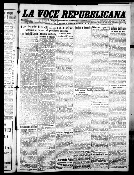 La voce repubblicana : quotidiano del Partito repubblicano italiano