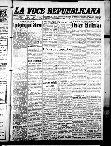 La voce repubblicana : quotidiano del Partito repubblicano italiano