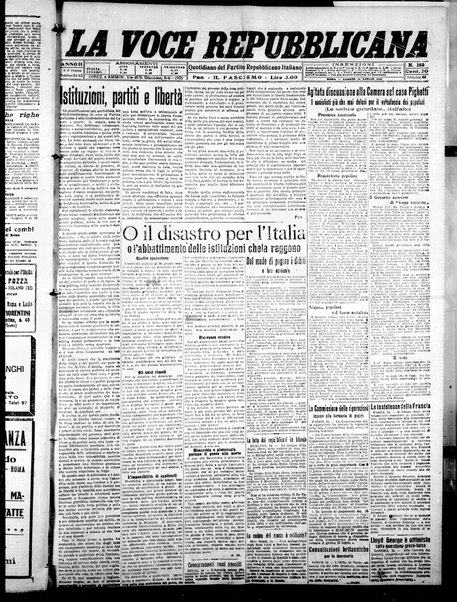 La voce repubblicana : quotidiano del Partito repubblicano italiano