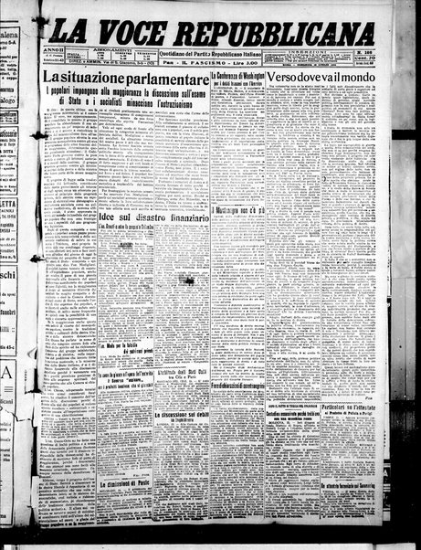 La voce repubblicana : quotidiano del Partito repubblicano italiano