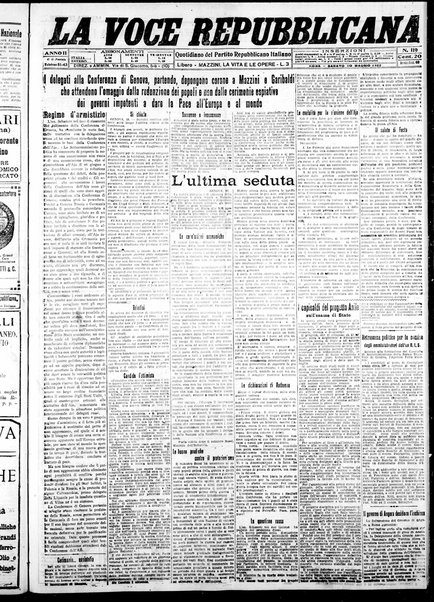 La voce repubblicana : quotidiano del Partito repubblicano italiano