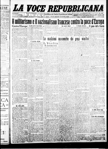 La voce repubblicana : quotidiano del Partito repubblicano italiano