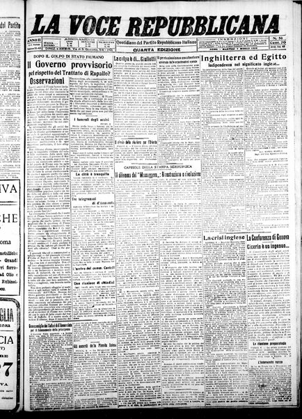 La voce repubblicana : quotidiano del Partito repubblicano italiano