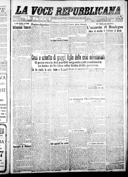 La voce repubblicana : quotidiano del Partito repubblicano italiano