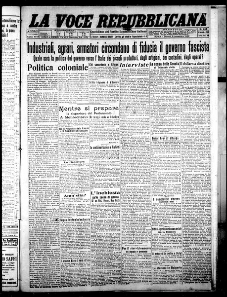 La voce repubblicana : quotidiano del Partito repubblicano italiano