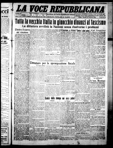 La voce repubblicana : quotidiano del Partito repubblicano italiano