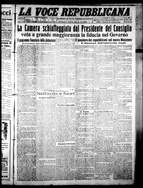 La voce repubblicana : quotidiano del Partito repubblicano italiano