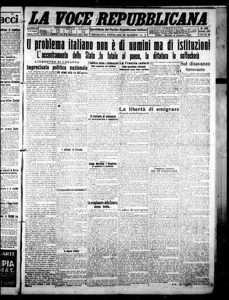 La voce repubblicana : quotidiano del Partito repubblicano italiano